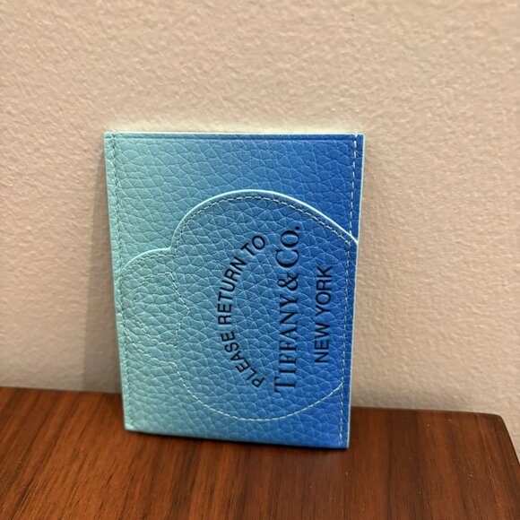 Tiffany T:Zip Card Case in Tiffany Blue® Leather | Tiffany  NWT Tiffany & Co. Blue Gradient Ombré Leather Card Holder VIRAL